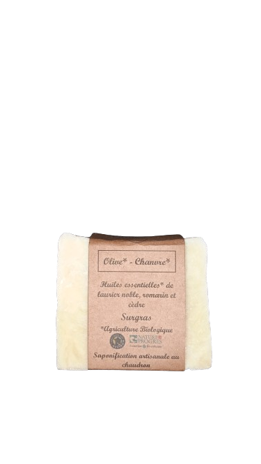 Savon solide « Olive, Chanvre, Laurier, Romarin & Cèdre »